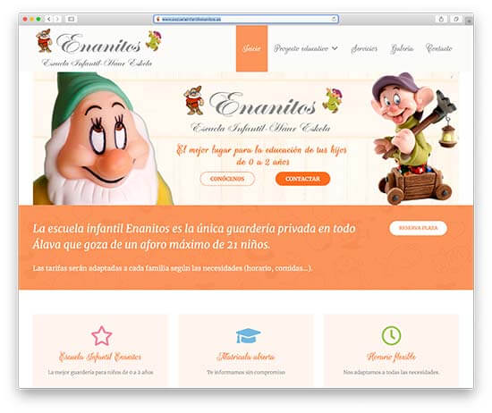 Diseño Web Escuela Infantil Enanitos - Inicio